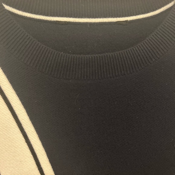 Athleta Navy Blue Streetwise Sweater with White Stripe SMALL - Picture 5 of 8